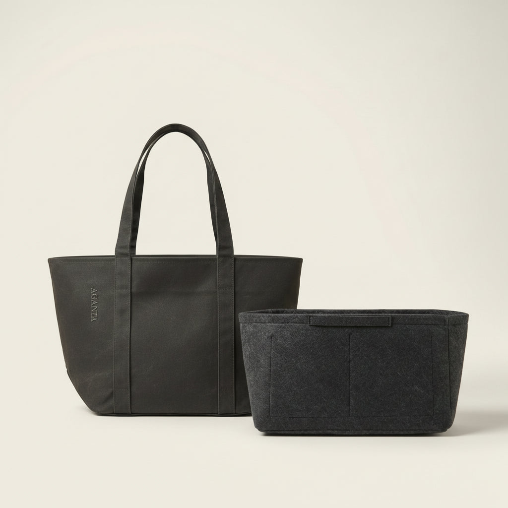 ERA Oversize Keçe Çanta İçi Düzenleyici Organizer - Koyu Gri Melanj