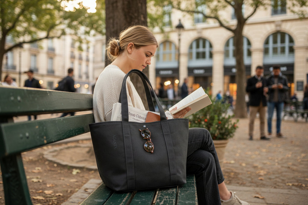 ERA Oversized Waxed Canvas Tote - Antrasit