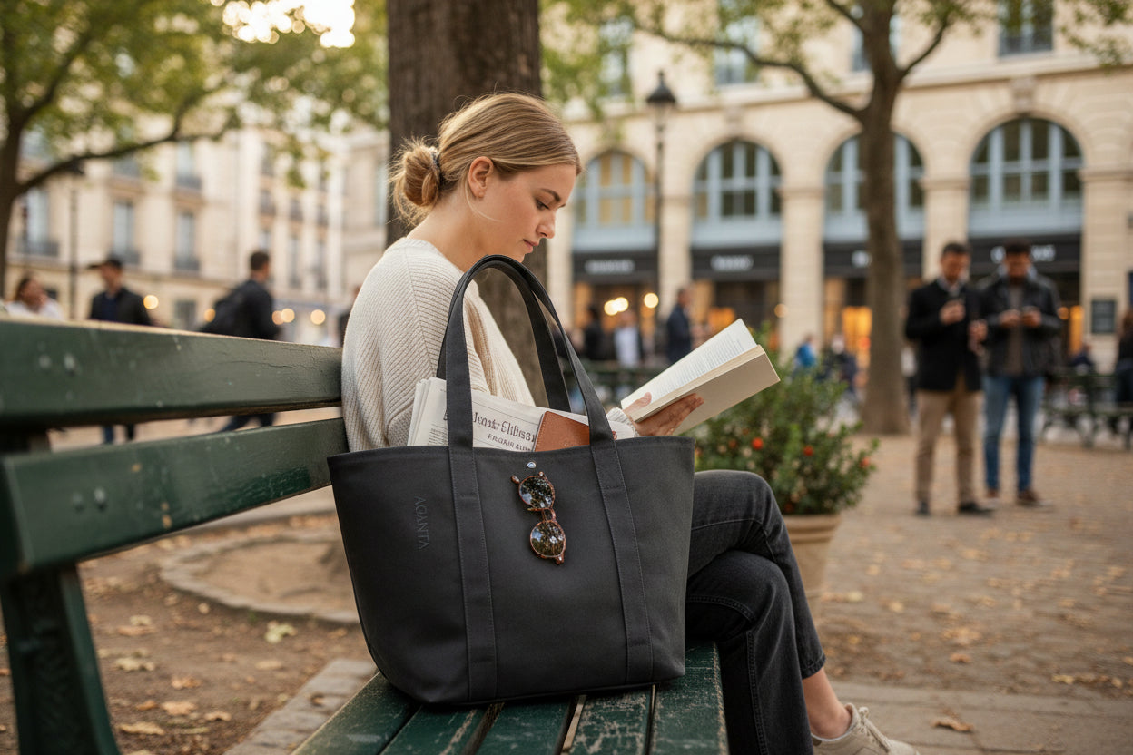 ERA Oversized Waxed Canvas Tote - Antrasit
