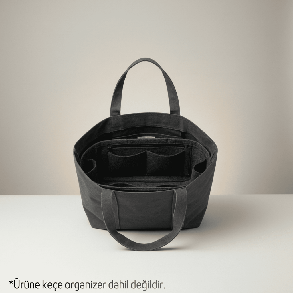 ERA Oversized Waxed Canvas Tote - Antrasit