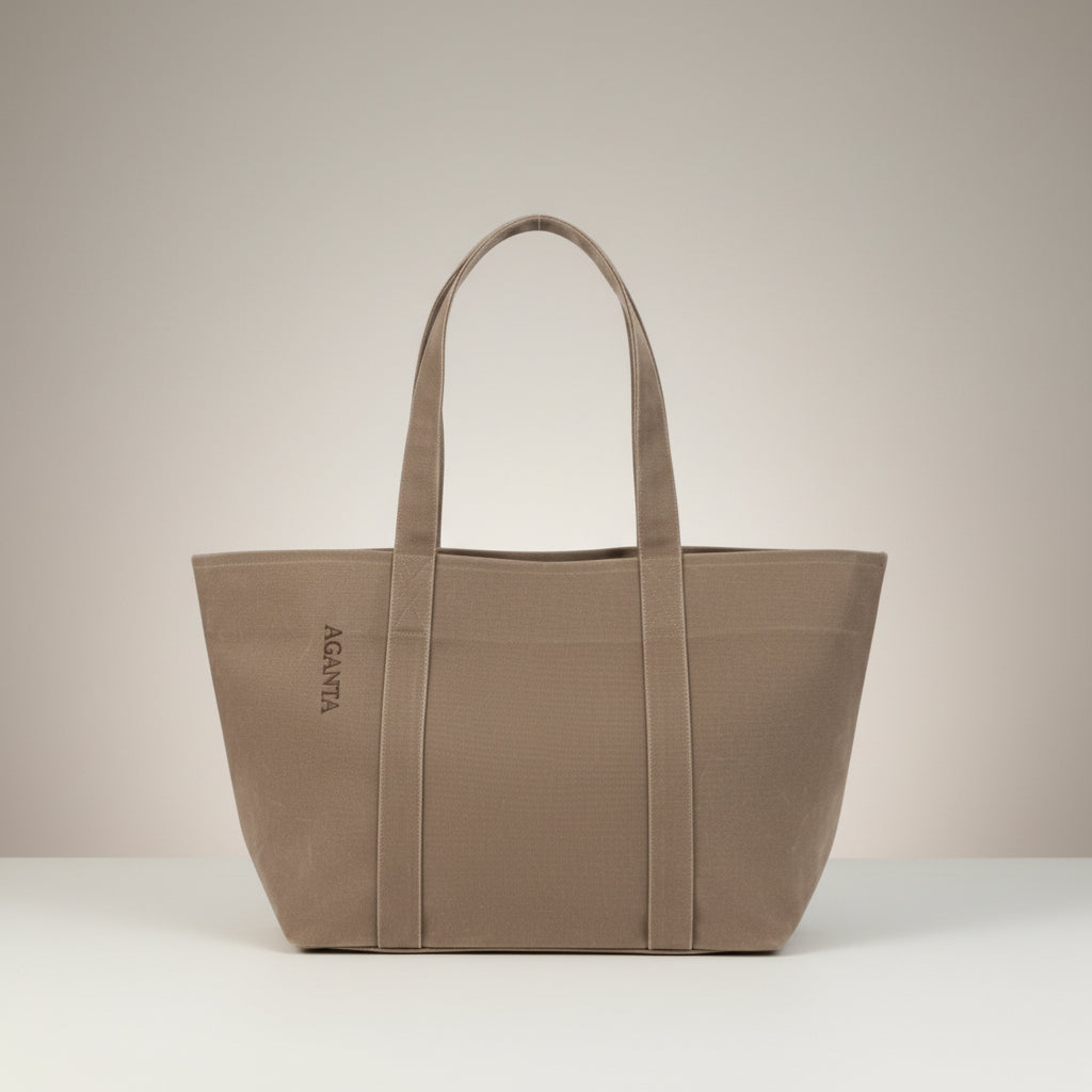 ERA Oversized Waxed Canvas Tote – Kahverengi