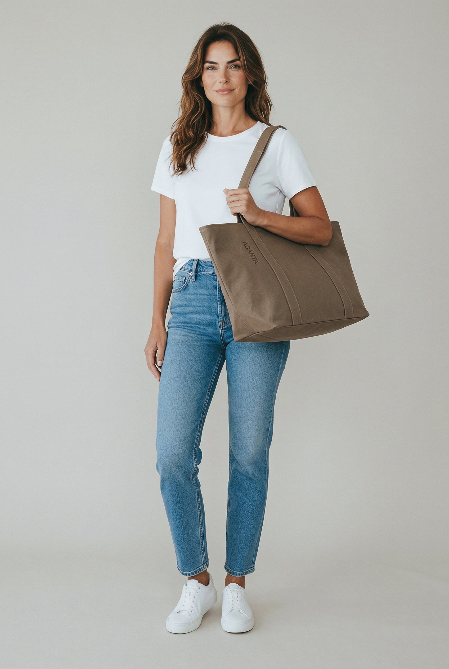 ERA Oversized Waxed Canvas Tote – Kahverengi